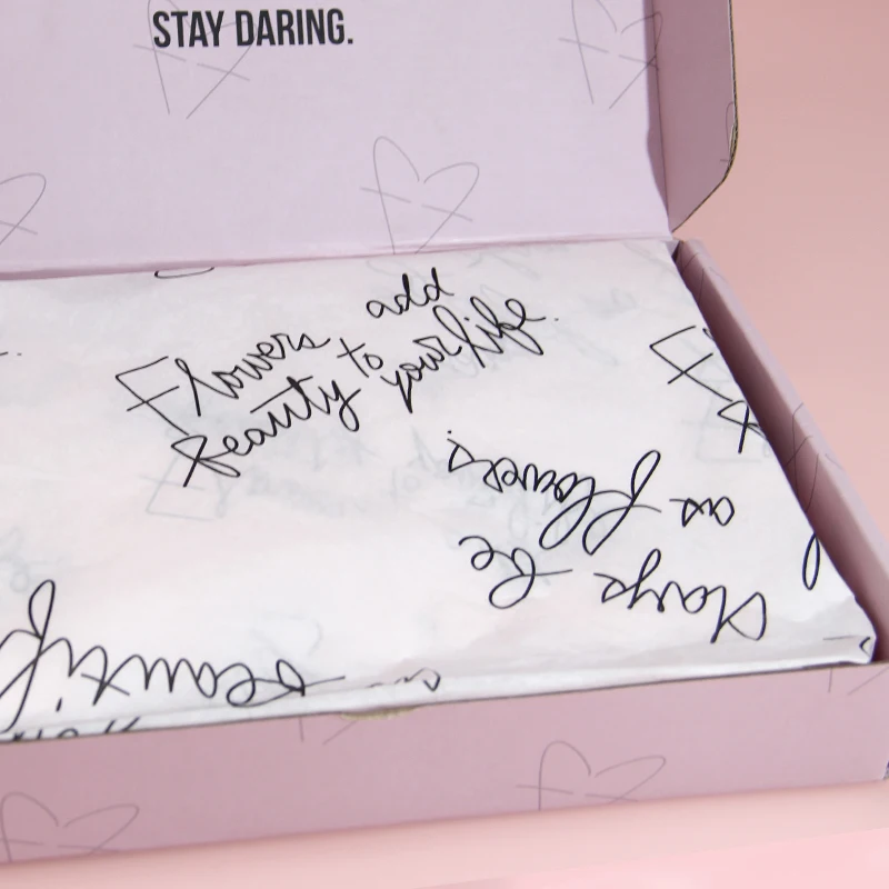 General Mailer Box Bundle Pack ( Paper Card + Wrapping Paper + Small Sticker), Custom Logo Printed Paper Packaging Mailing Box