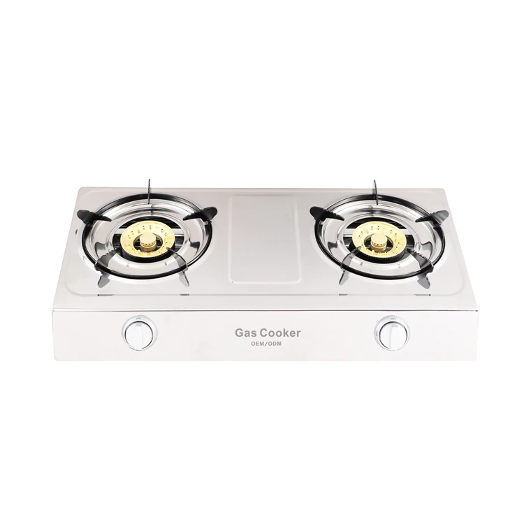 Lead the industry brand names reasonable price restaurant 2 burner wholesale price stainless steel gas stove