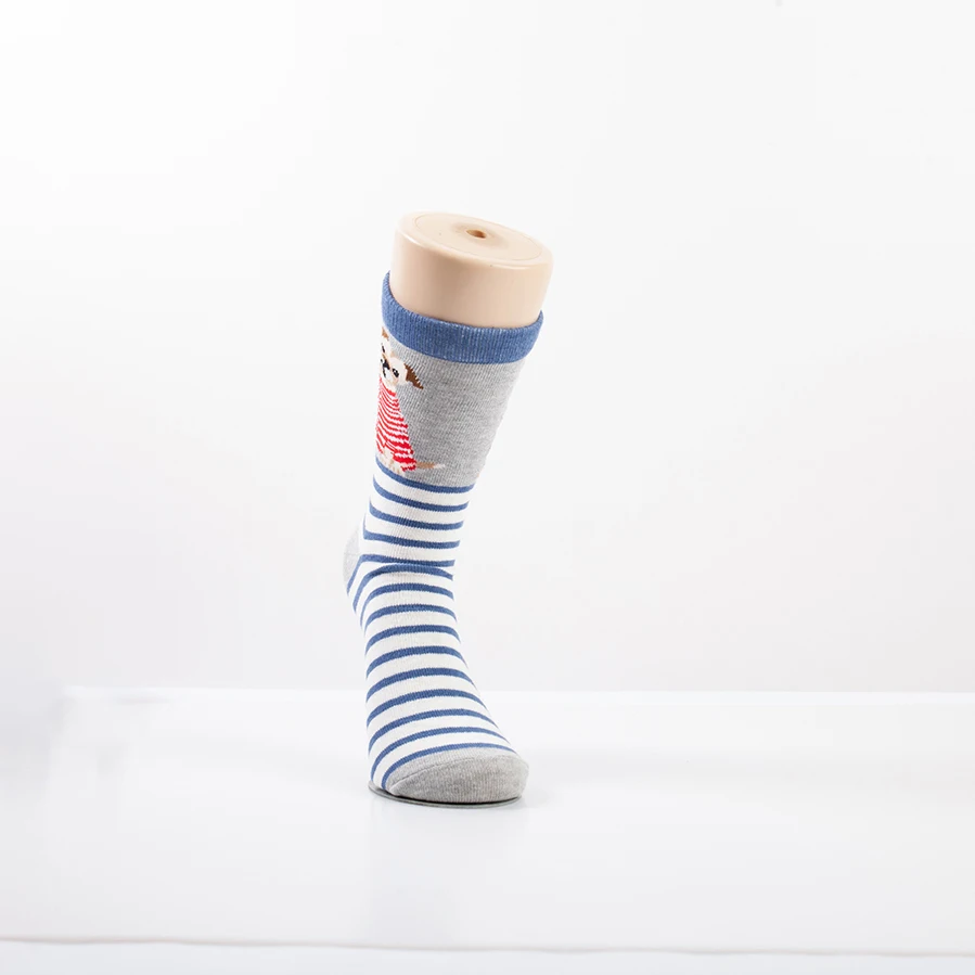 Lady wholesale jacquard dog and cat pattern woman cotton women socks