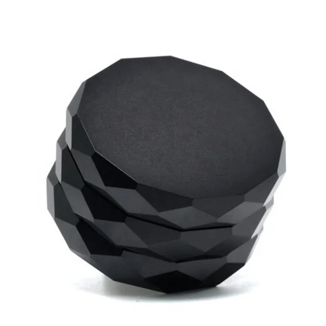 New diamond black aluminum herb grinder 2.5 inch 4 layers with free sample