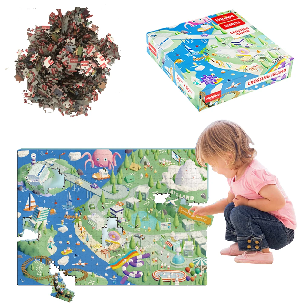 Factory patent brand Hahowa High Quality Board Game Jigsaw Puzzle 1000 Map DIY Toy