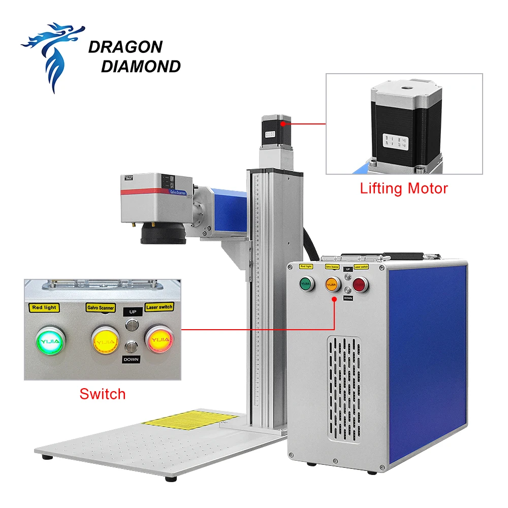 Raycus MAX Fiber Laser Marking Machine  with Rotation axis for Metal Fiber Marker 20w 30w 50w 100w Laser Marking Machine
