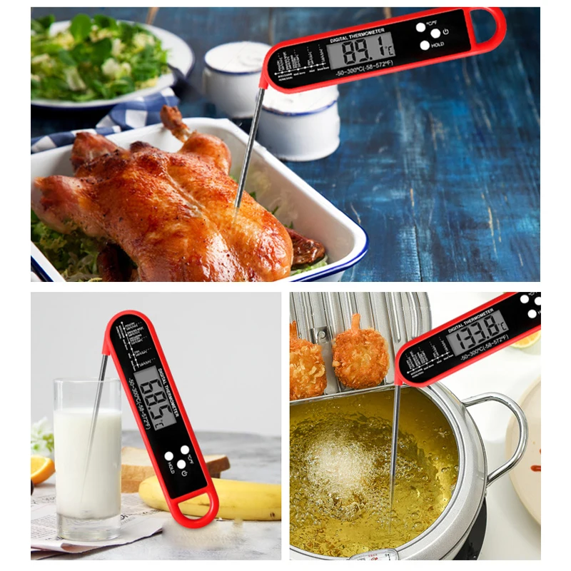 Folding Food Thermometer Grill Meat Kitchen Thermometer Baking Milk Water Thermometer