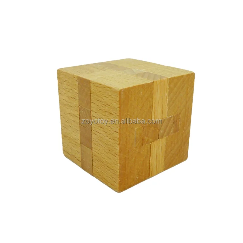 3D Intelligence Bamboo/Wooden Cube Puzzle Toy Game Luban Kongming Lock Brain Teaser Puzzle