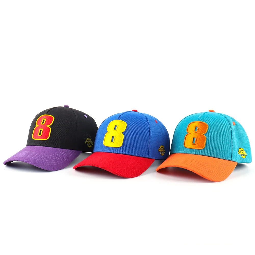 Factory Price Luxury Custom embroidery logo 5 panel A Frame Exclusive Two-Tone Sport Baseball Hats Multicolor Under Brim Cap