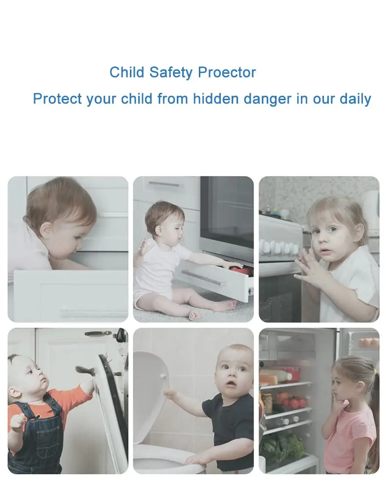 Child Proofing Cabinet Door Lock Baby Safety Hot Sale Protector Toddler Anti-pinch Drawer Refrigerator Locks With Key