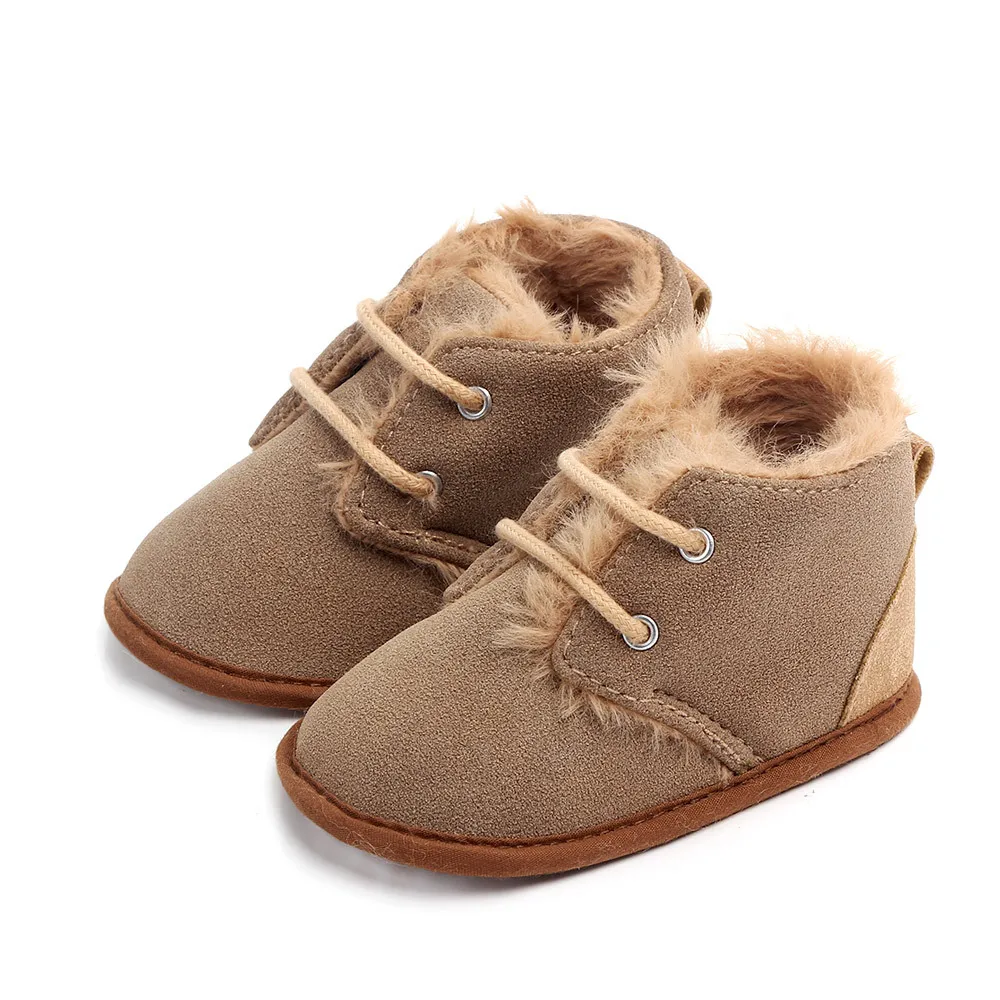 Wholesale Cheap Price Baby Shoes Mixcolor Plush Insole Winter Warmth  Comfortable Wearing Kids Shoes