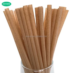 Vegetable fiber Individual wrapped sugarcane bagasse straw Compostable bio degradable Sugar cane drink straw