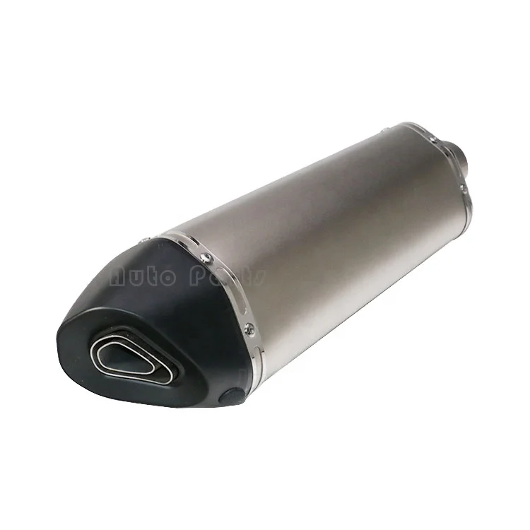 Modified Motorcycle Exhaust System Pipe 51mm Silver Racing Silencer Universal Motor Exhaust Muffler