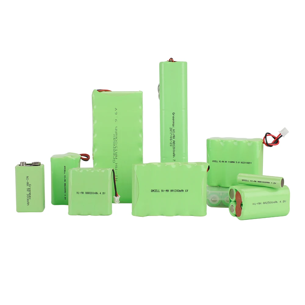 GMCELL 2.4v 3.6v 4.8v 6v 7.2v 9.6v nimh aa 1600mah 1500mah 2400mah 2100mah battery pack custom-made