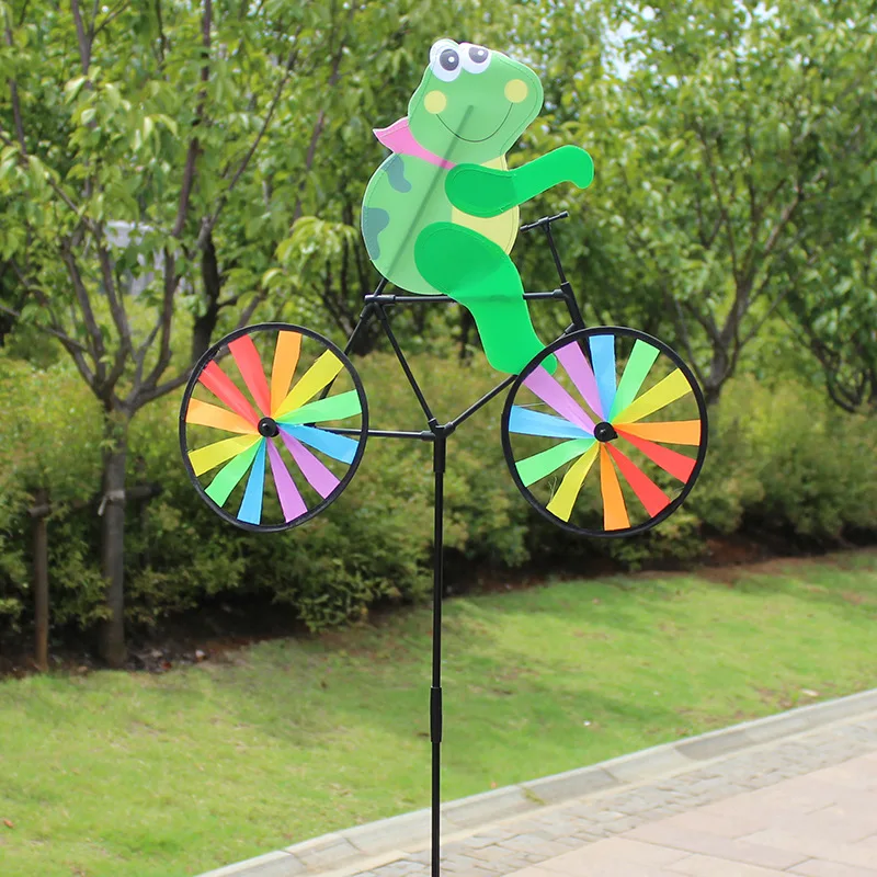 Kids Summer Animal Cycling Windmill 3d Cartoon Colourful Wind Spinner Garden Outdoor Yard Lawn Decoration Kids Toys