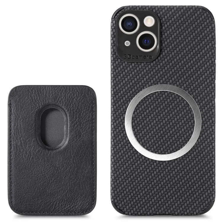 2 в 1 съемный магнитный держатель карты mag безопасный Чехол для мобильного телефона для iPhone 14 плюс из искусственной кожи (полиуретан) для мобильного телефона