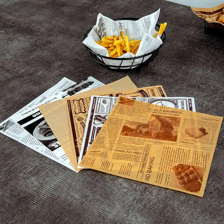 Disposable natural paper liner non-stick disposable custom printed waterproof kraft greaseproof paper food grade