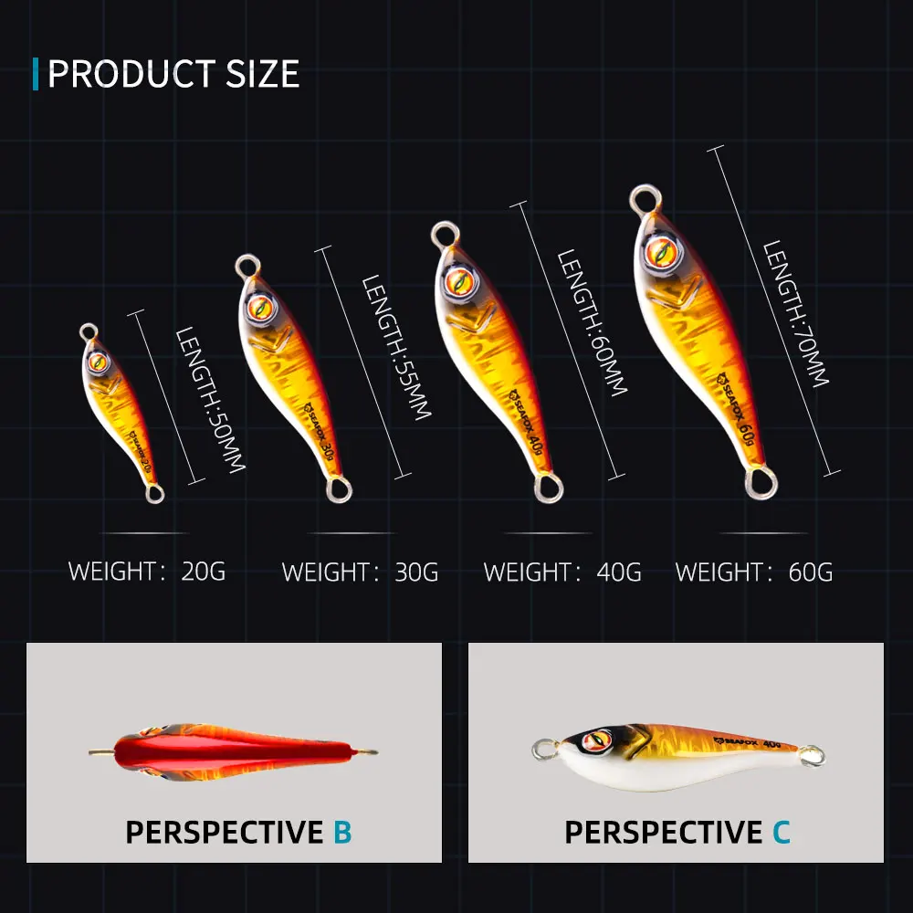 Seafox Hot Selling Artificial Hard Fish Jigging Lure Multi-Jointed 40g Lead Swim Bait for Ocean Beach Jigs Fishing