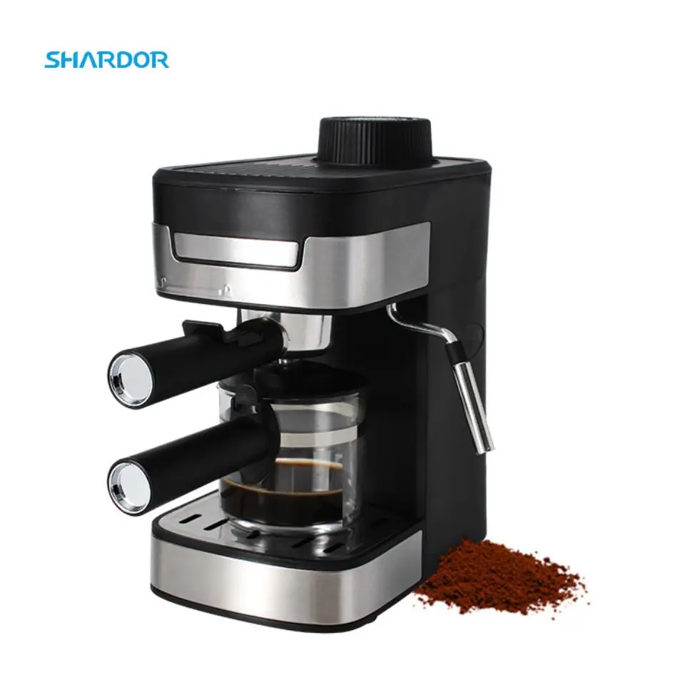 2024 Wholesale Automatic power-off Professional Espresso Machine Cafe Maker Latte Cappuccino Coffee Maker Black