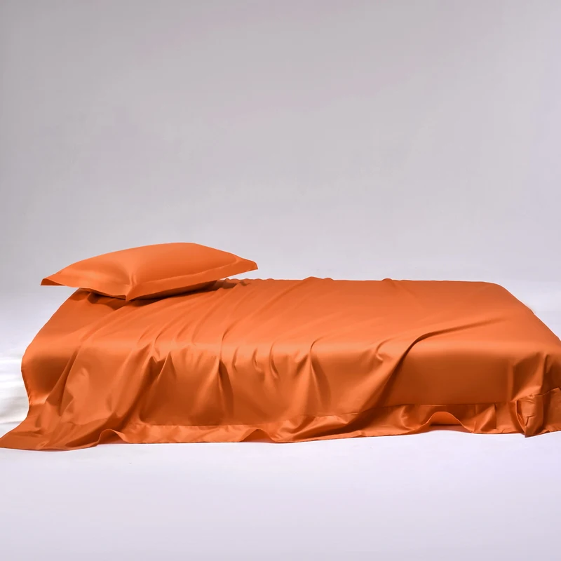 High Quality Bedding Sheet Set 100s Long Staple Cotton Bed Linens 3pcs Top Sheet + Pillowcase Home Hotel  Silky Bedclothes