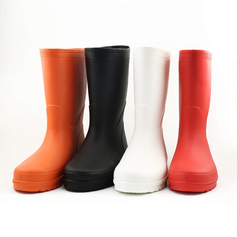 2024 Fashion Waterproof Ankle Wellies Neoprene Molded Gumboots Chelsea Rain Boots Rubber Shoes for Women