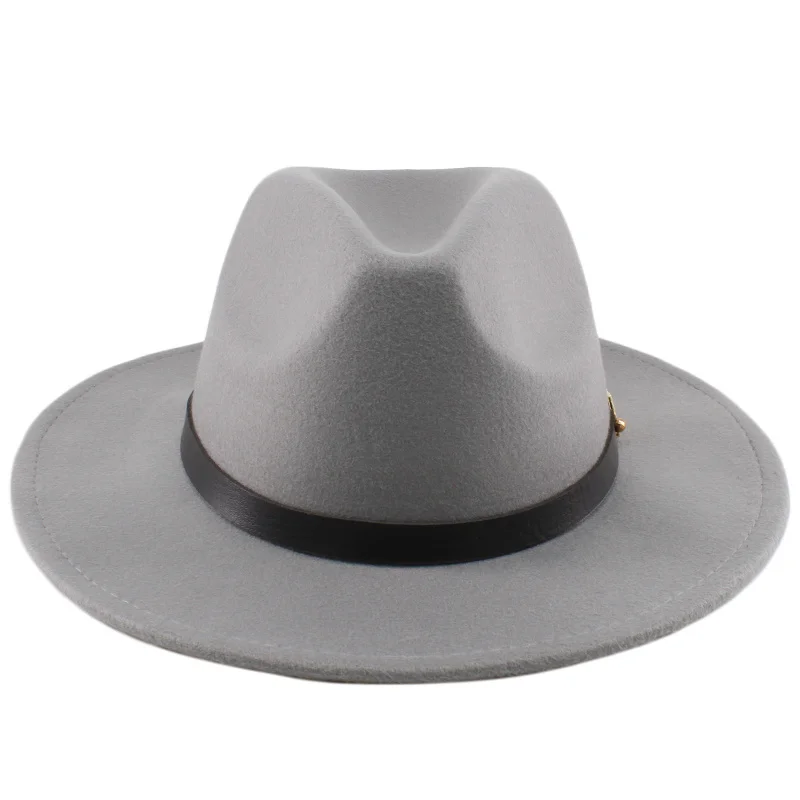 Шляпа с широкими полями для мужчин и женщин, простая Панама из искусственной смеси шерсти, чёрная/зеленая, однотонная фетровая, для церкви, Дерби