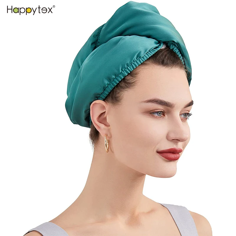 OEM/ODM Double Layers Hair Wraps Silk Satin Microfiber Fleece Quick Dry Hair Wrap Towel For Women Lady Home And Spa