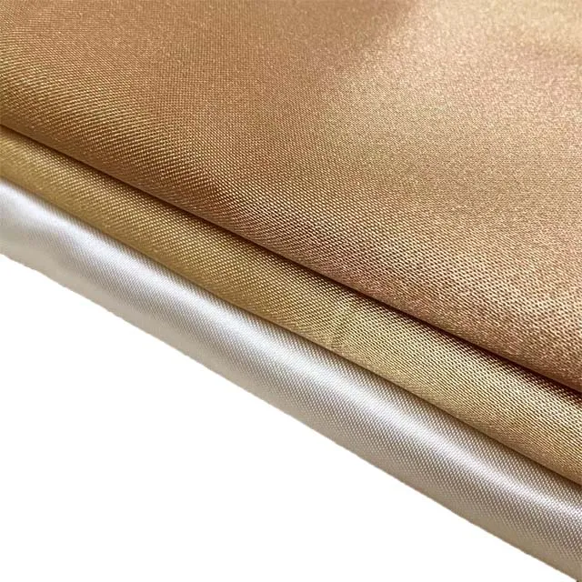 70D *100D White Silk Satin Fabric Polyester Shimmer for Dress