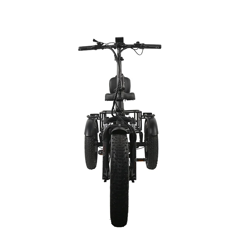 LCD Display 48V 500W Rear Hub Motor Fat Tire Electric Cargo Tricycle 48V 500W 3 Wheel Electric Bike With Pedals