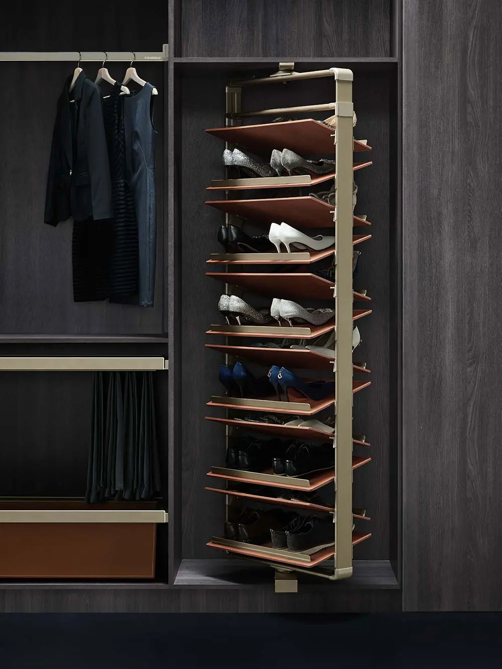 
Modern Walk In Closet Personal Cloakroom Customization Melamine Wardrobe Without Doors 