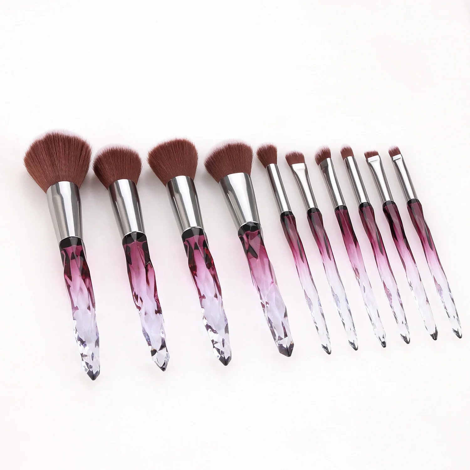 Multi use Crystal Shape Makeup Brushes Set Contour Foundation Powder Blending Brushes