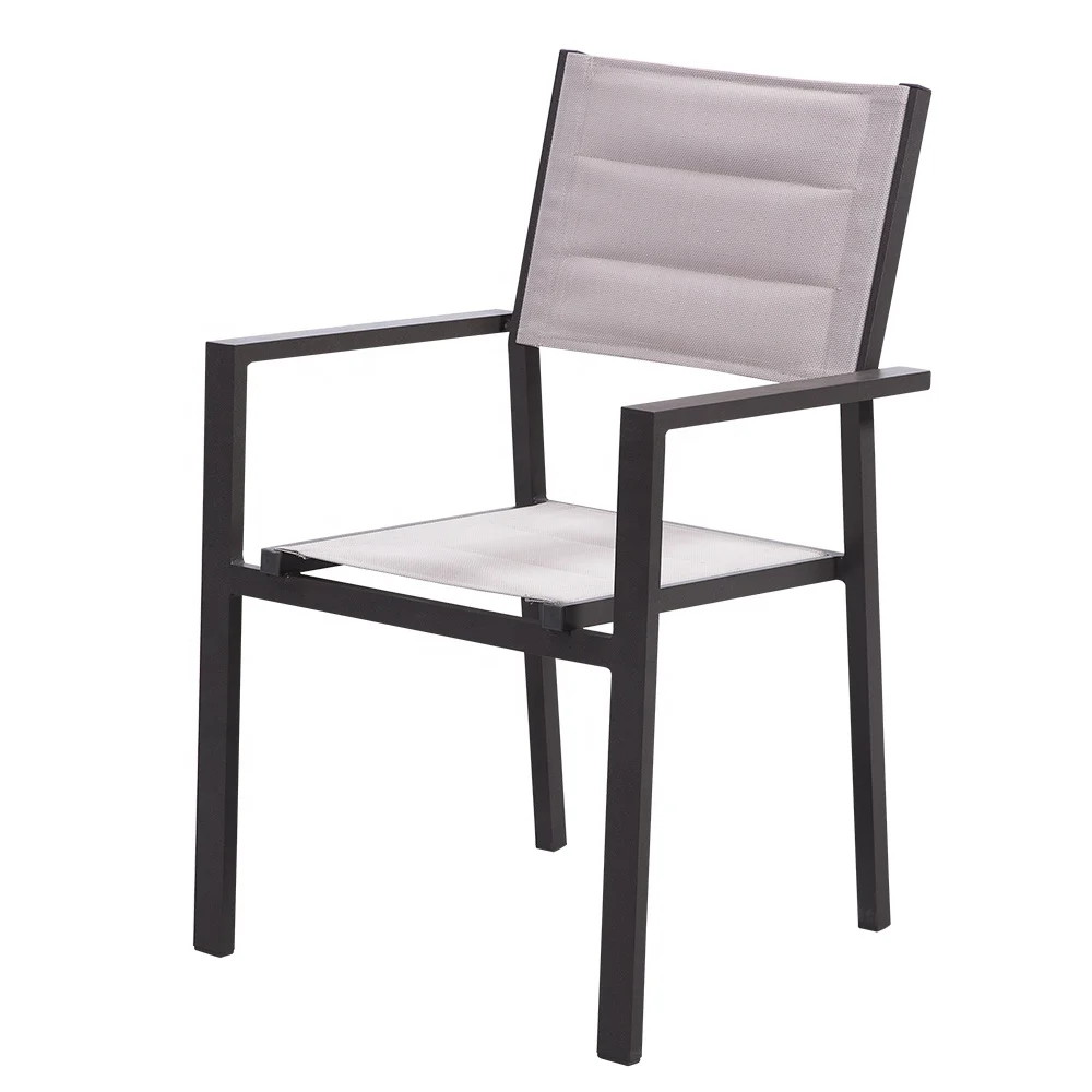 Outdoor Picnic Furniture Aluminium Tube Stackable Patio Balcony Lounge Chairs Stacking Garden Chair with Extention Outdoor Table
