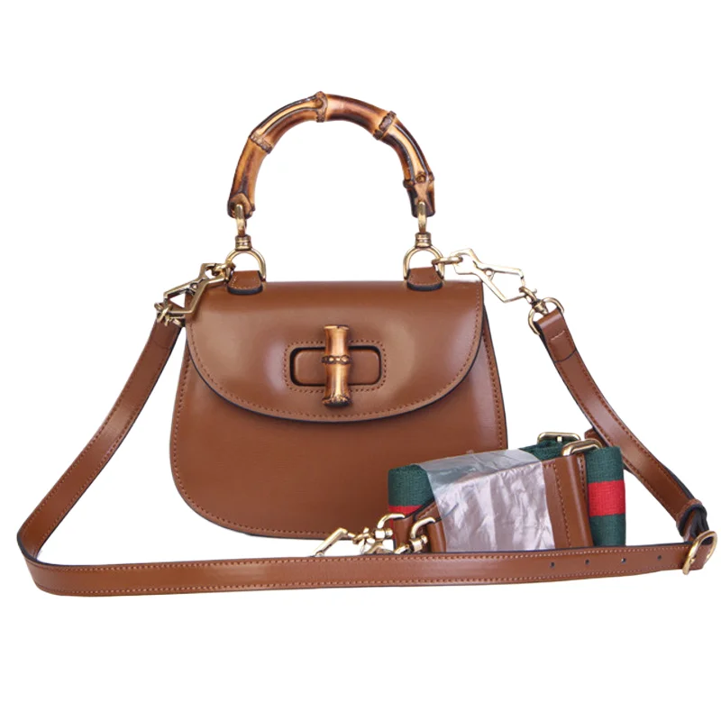 Logo Custom Natural Grain Genuine Leather Designer Luxury Branded Hand Bags For Women Ladies Woman Adults