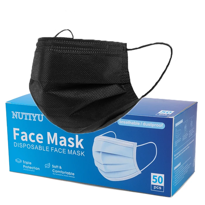 Заказной черный одноразовая маска 3 слоя черная маска против пыли и дышащий изготовленным на заказ логосом