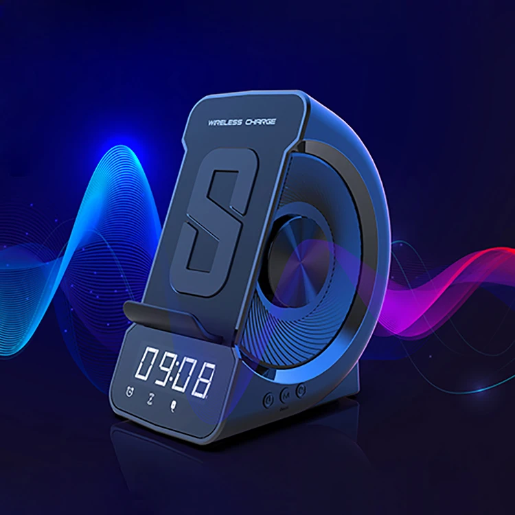 Guangdong Mobile Phone Stand Speakers SHABA WD-200 Alarm Clock FM Radio 1200mAh Portable BT Wireless Charging Active Big Speaker