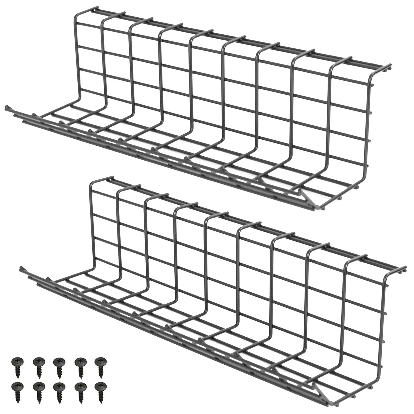 Under Desk Cable Manager Raceway Storage Holder Cable Management Organizer Kit Wire Power Cord Organizer