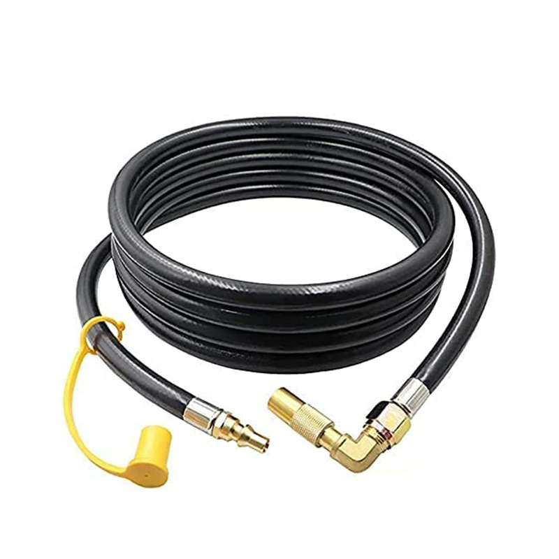 Propane Quick Connect Extension Hose with Low Pressure Regulator and Elbow Adapter for Camp Chef Stoves, Portable Fire Pits
