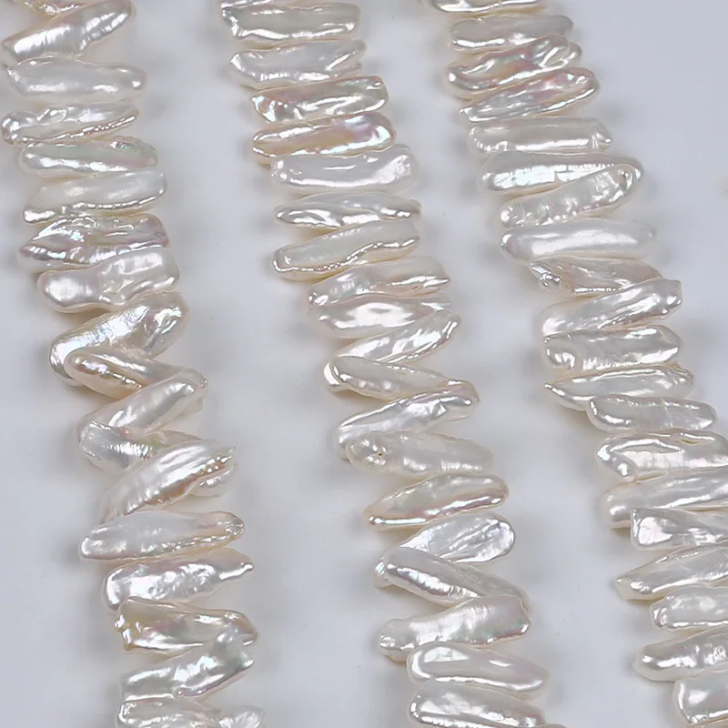 Wholesale high quality glare Lute shaped baroque freshwater pearl shaped strip natural pearl loose beads