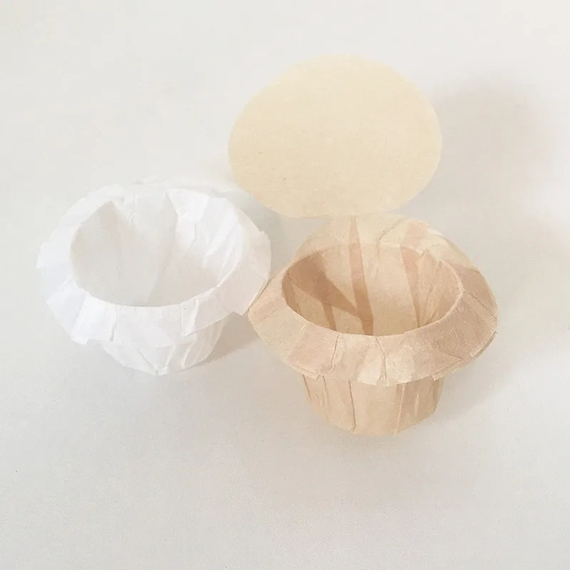k cup filters with lid compostable paper filter in white and unbleached color