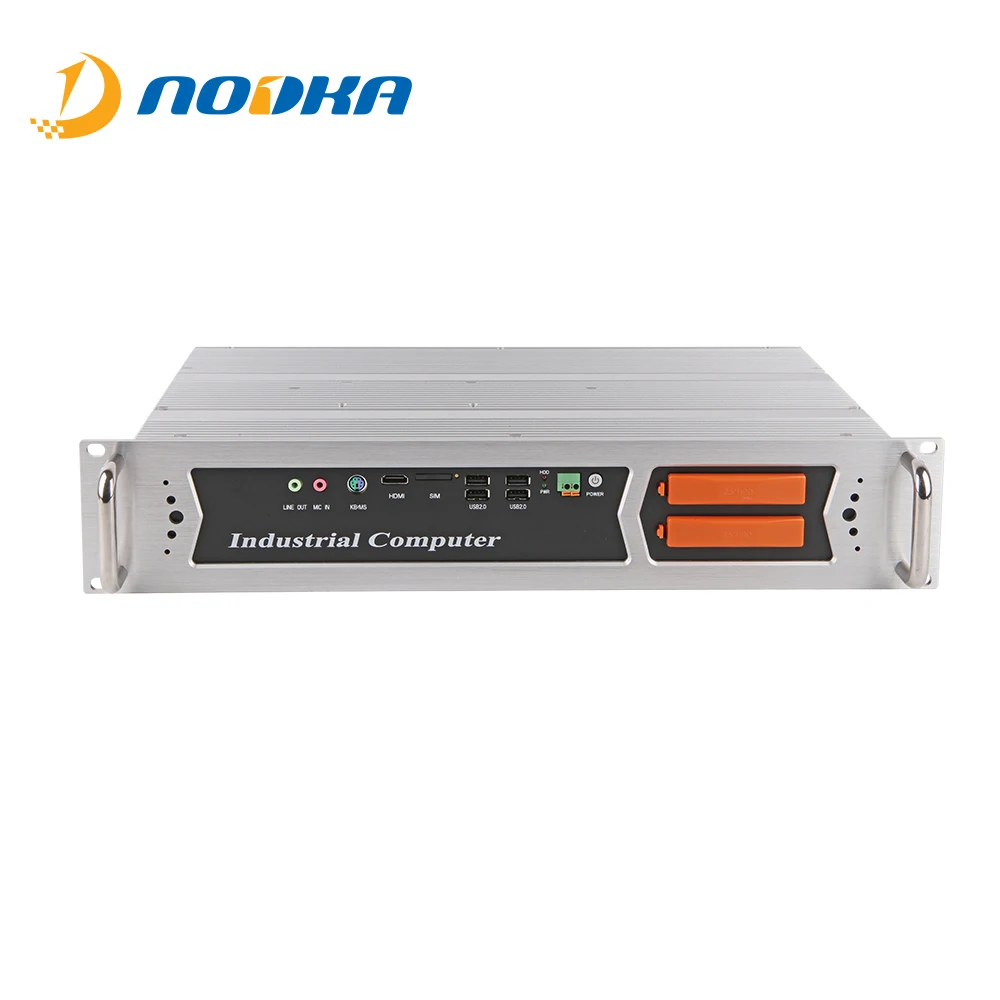 Redundant Power Supply industrial pc 2U Rack-mounted fanless computer
