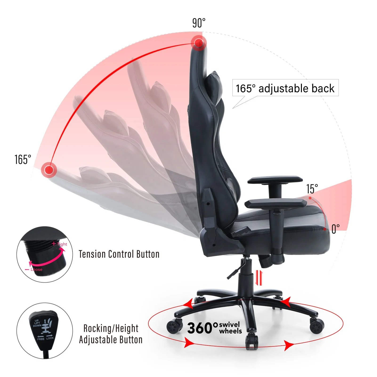 JL home pc factory 2d black logo full padded office gamer wholesale cheap Libya foldable pu leather chaise gaming chair