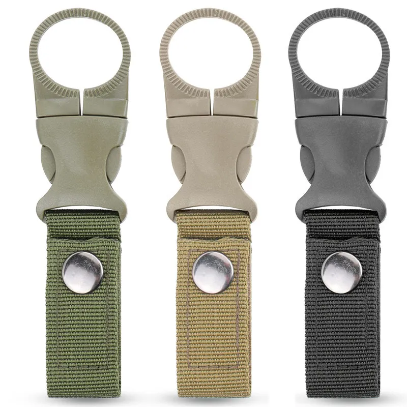 Tactical Water Bottle Buckle Plastic Clip Carabiner Portable Quick Hanging Mineral Water Bottle Nylon Hanging Buckle for Outdoor