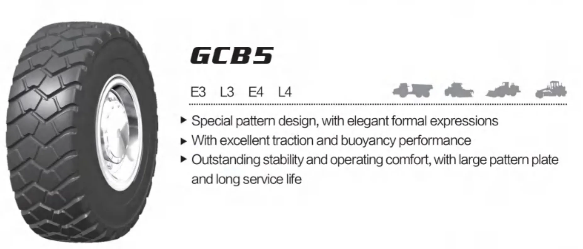 GCB5 E3 L3 E4 L4 OTR для погрузчика/бульдозера/самосвала марки WANDA BOTO 17.5R25 20.5R25 23.5R25