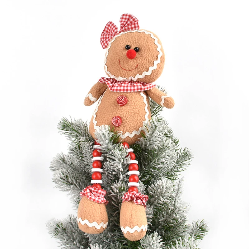 Hot Selling Plush Gingerbread Man Ornament Gingerbread Man Set A Pair Gingerbread Man Plush Doll