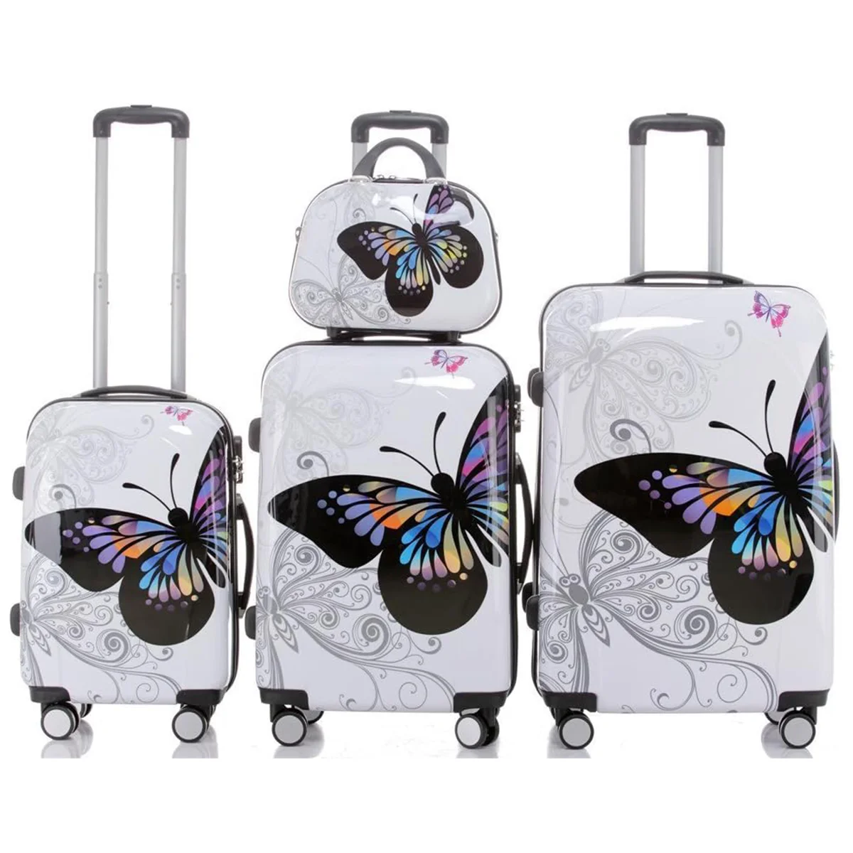 Travel trolley suitcase for kids With 14 Inch Makeup Boxs cosmetic wash bag pink luggage sets luggage bag sets ABS spinner wheel