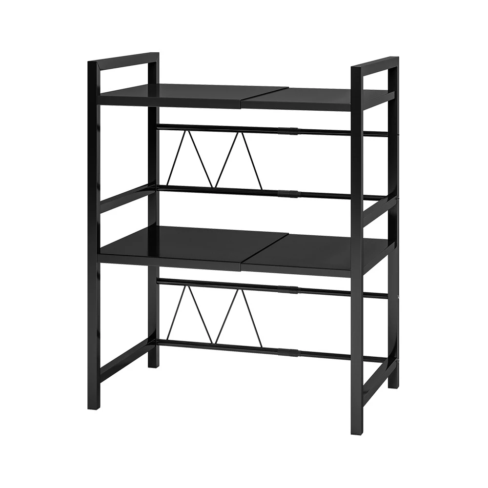 Hot Sale Expandable Microwave Oven Rack Shelf 2 Tiers Microwave Stand Countertop Organizer For Kitchen