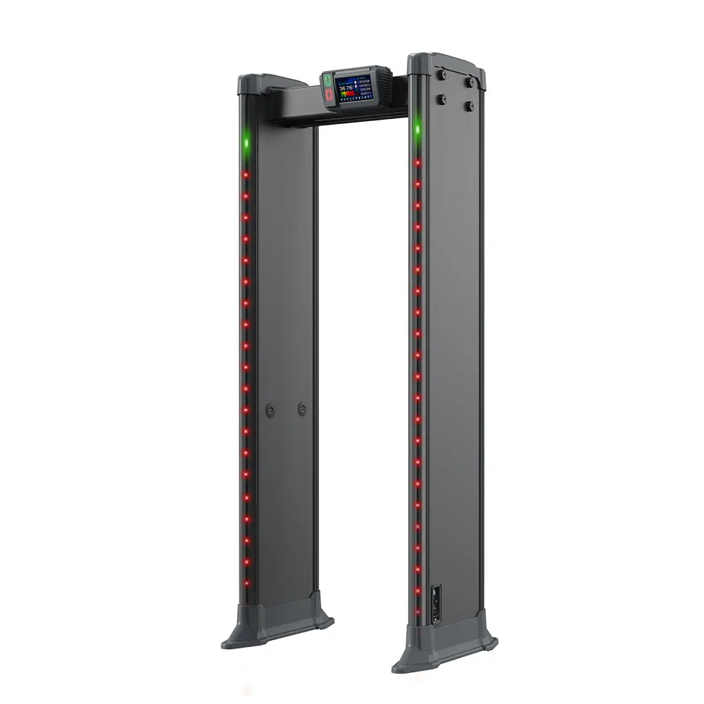 Body Scanner Public Area Multi zones Walk Through Metal Detector Temperature Measuring Door