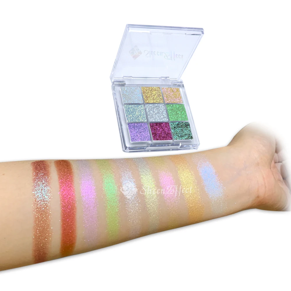Sheeneffect  Makeup 9 Colors Encounter eye shadow palette Sweet Glitter Multichrome Chameleon eyeshadow palette OEM ODM Service
