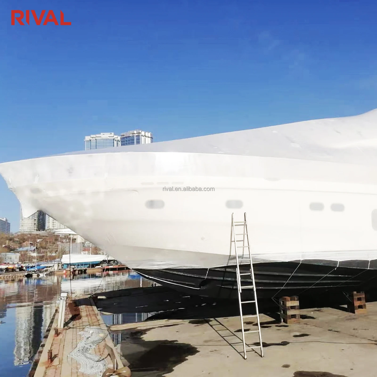 White color 12 months UV ldpe UV shrink wrap film for boats, cars, scaffold and aircraft