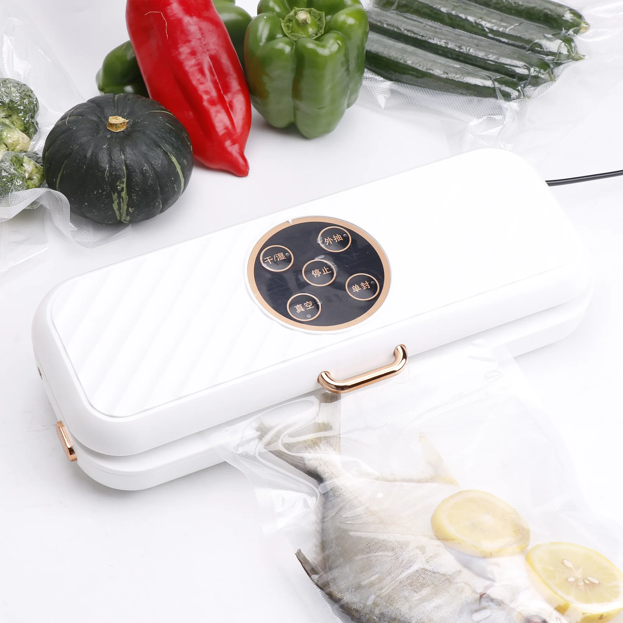 OOTD Automatic Food Sealer Vacuum Sealer Machine Dry & Moist Modes Vacuum Packing Machine
