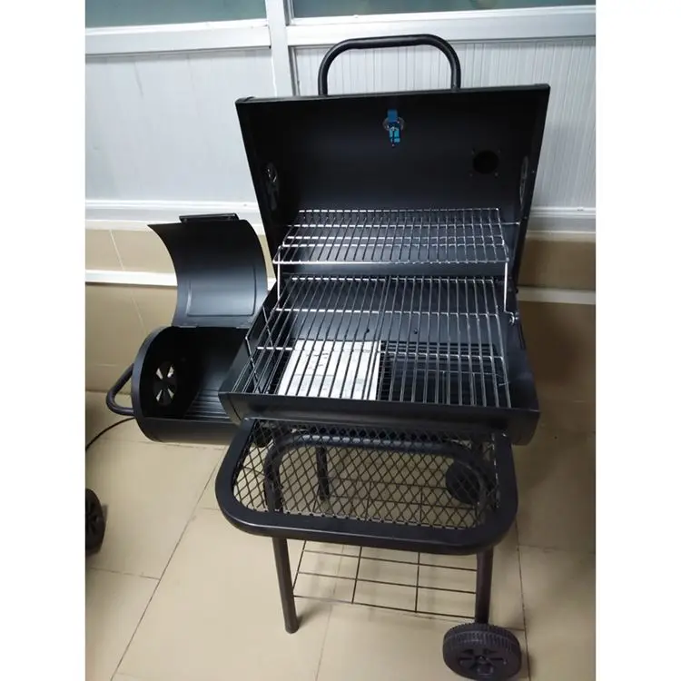 High Quality Grill Factory Good Griller & Smoker Charcoal Smoker Barrel Grill in Black