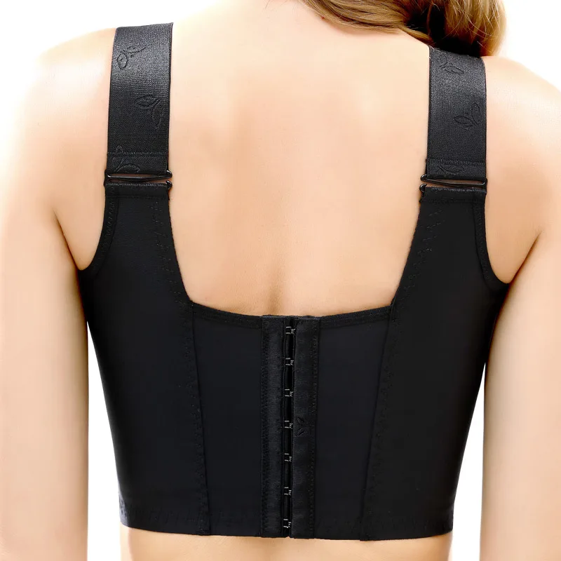 Women Deep Cup Bra with Shapewear Incorporated Hide Back Fat Underwear Shpaer Full Back Coverage Plus Size Front Closure Bra