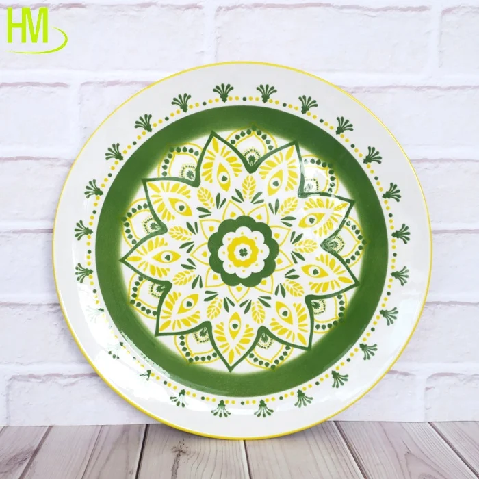 2025 New Pad Printed Ceramic Dinner Plates High Quality Stoneware for Home Restaurant Hotel Party European Design Pack of Dishes