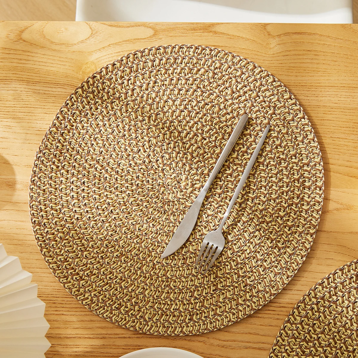 Tabletex Placemat Factory Custom New Paper Non-slip Place Mat 15 Inch Round Placemat Table Mats For Dinning Wedding Party